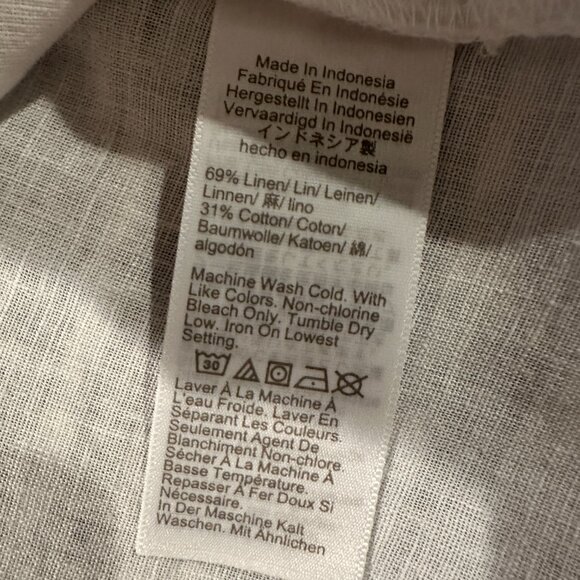 J.Crew Factory Women’s Linen-Cotton Blend Button-Up – White – Size M - Picture 3 of 4